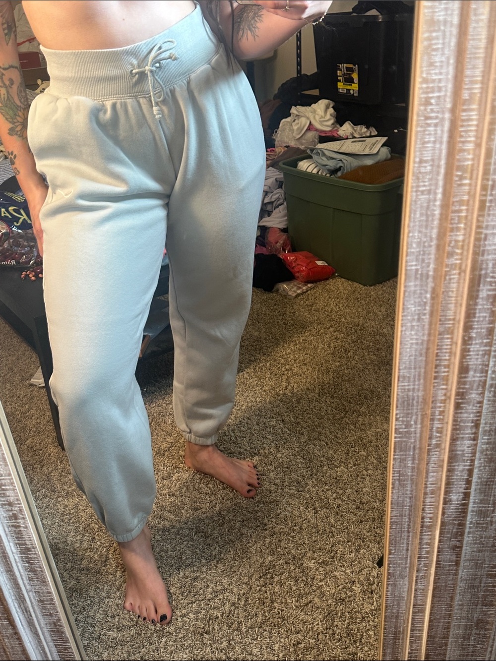 Nike Light Blue High-Waist Drawstring Sweatpants